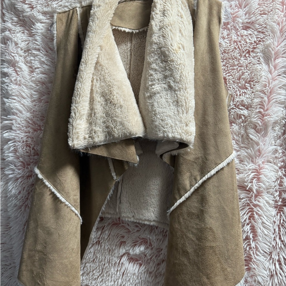 Women's Tan Shearling Vest